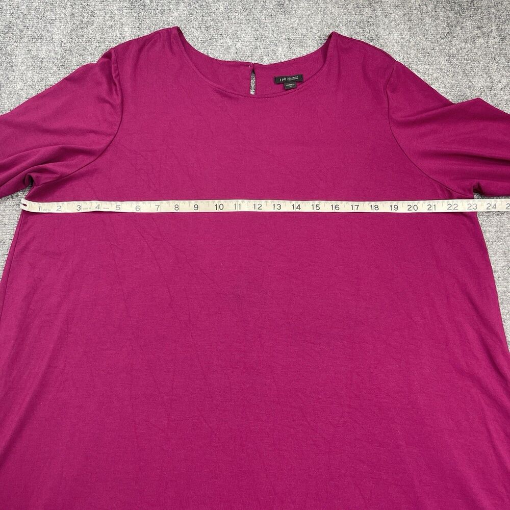 J JILL Wearever Dress Womens XL Key Hole Button Back Stretch Knit Berry - Picture 6 of 11